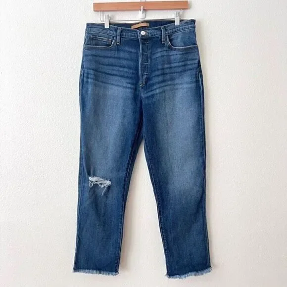 JOE'S Women Jeans Blue The Honor Distressed High Rise Vintage Straight Size 31