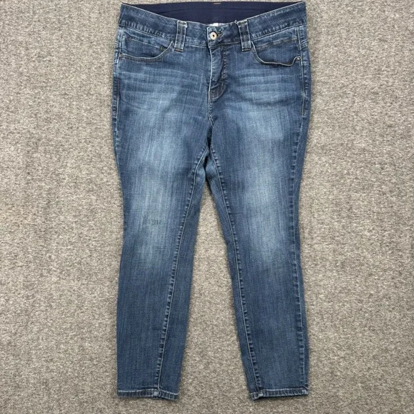 Jag Jeans Womens 18 Mid Rise Skinny Pull On Jeans Medium Wash Blue Stretch Denim