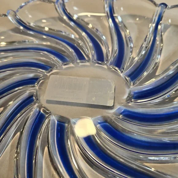 Mikasa Blue Peppermint Swirl Oval Sweet Candy Tray Plate