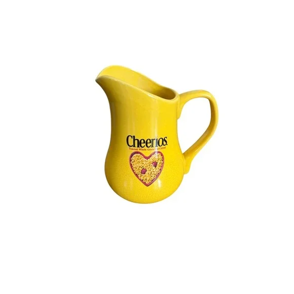 2003 Vintage Cheerios Ceramic Milk Pitcher Yellow 7