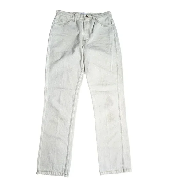 FRAME Le Italien Straight Jeans High Rise Ecru Denim 26 Clean Girl Quiet Luxury