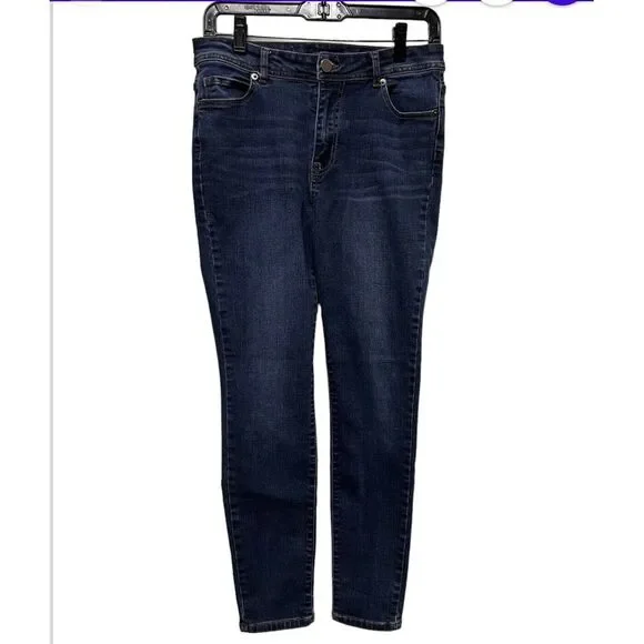 Forever 21 Jeans Womens Size 28 Blue Skinny Leg Stretch Dark Wash Mid Rise BQL-C