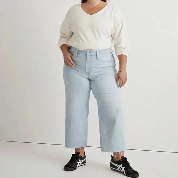 New Madewell The Plus Perfect Vintage Wide Leg Crop Jean