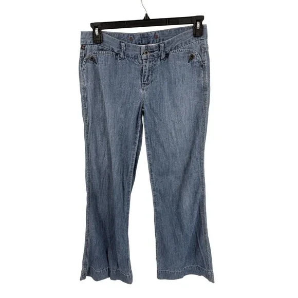 Vintage Ralph Lauren Jeans Women Size 8 Light Wash Bootcut Buckle Back Y2K