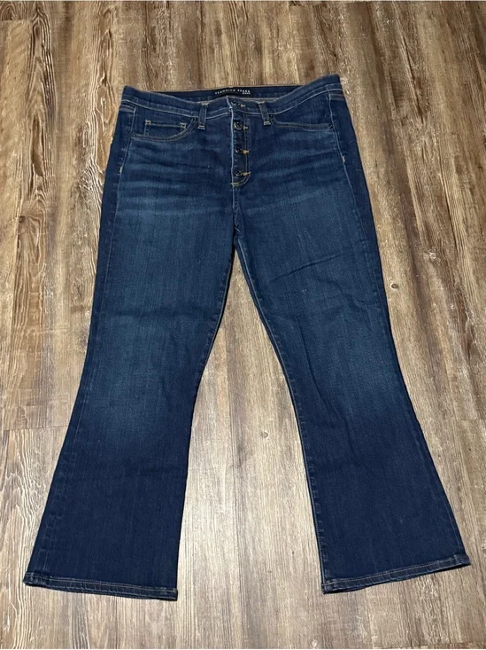 Veronica Beard Carolyn Baby Boot Jeans Women's 31 Exposed Button Fly in Midnight