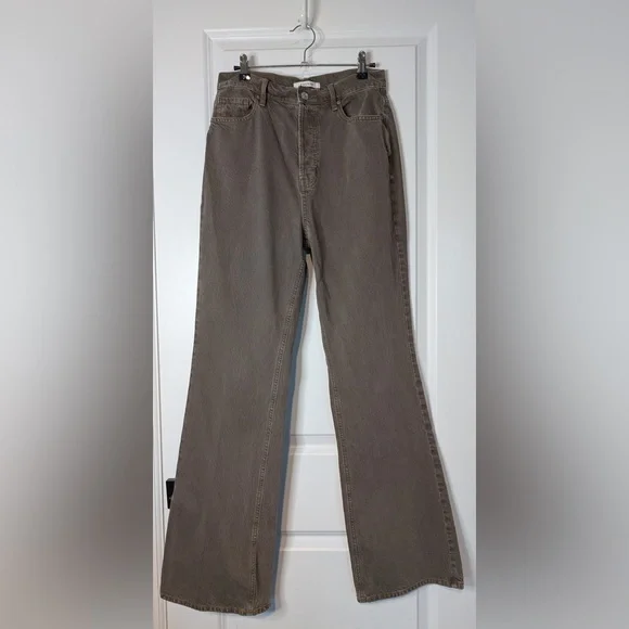 PACSUN High Rise Bootcut Jeans Brown Size 28