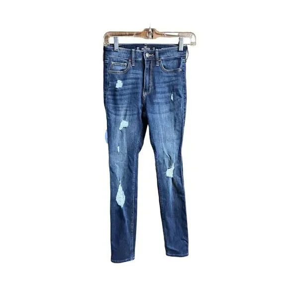Hollister High Rise * Super Skinny distressed Jeans Sz 00S
