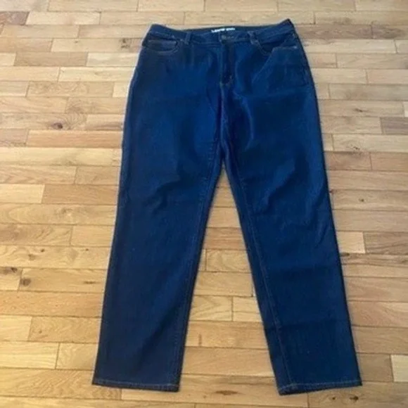 Lands‎ End Womens Jeans Dark Wash Straight Leg Size 14