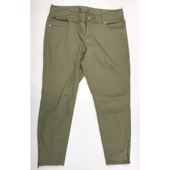 American Rag Crop Skinny Jeans Pants Juniors‎  Size 13 Zipper Cuff Brown