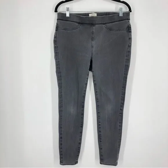J. Crew Jeans Womens 30 Pull On Skinny Gray Black Stretch‎ Ankle