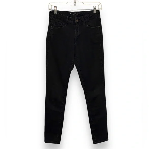Old Navy Rockstar Mid-Rise Black Skinny Jeans (Size 8 Long)