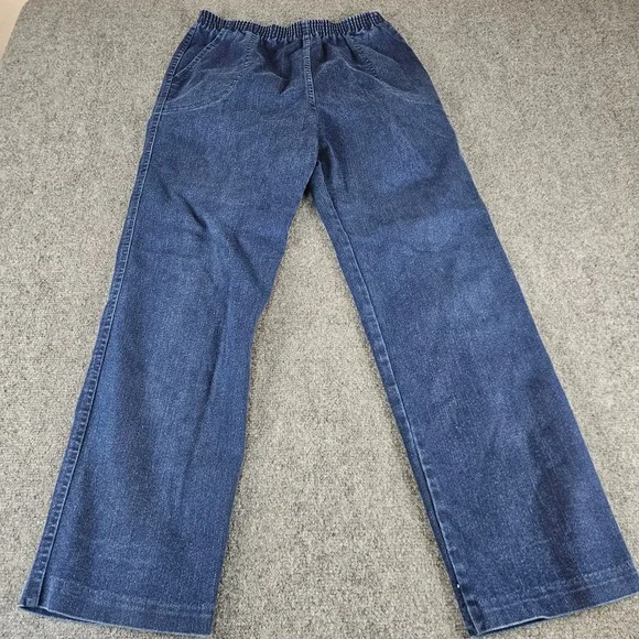 Vintage Mister Remo of California Womens 14 Blue‎ Denim Elastic Waist Pants USA