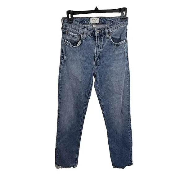 Agolde Distressed Size‎ 24 /0 Mid Rise Straight Crop Jeans  Kye 67640