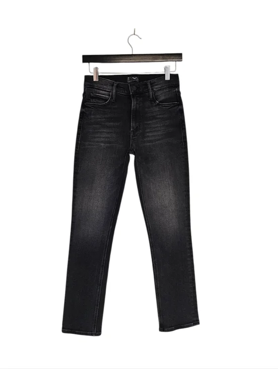 MOTHER The Mid Rise Dazzler Flood Straight Leg‎ Not Today Satan Black Jeans 26