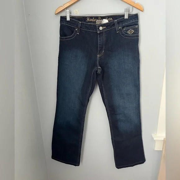 Harley-Davidson‎ Blue Straight Leg Jeans with Classic Design