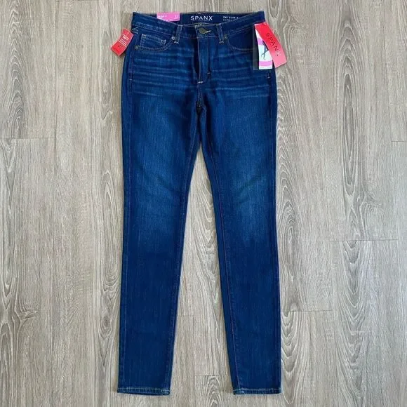 NWT Spanx Slim X Skinny Dark Wash High Rise Denim Jeans, Size 27