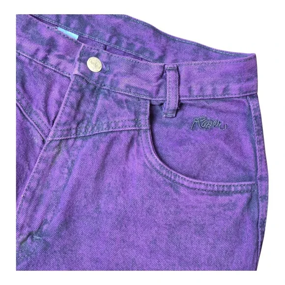 VTG Roper Barebacked Purple High Waist Straight Leg‎ Jeans Made USA Women's 13