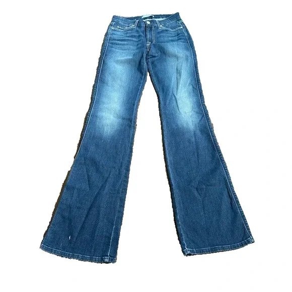 7 For All Mankind Kimmie Bootcut Jeans Mid Rise Pockets Dark Wash‎ Size 28 NWOT