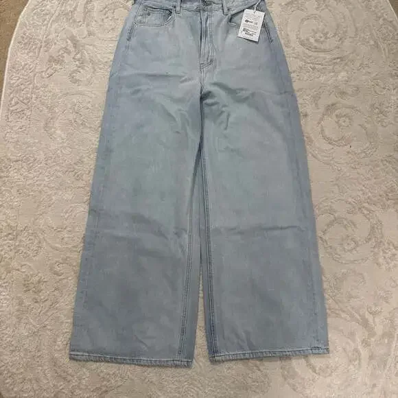Etica Marley Ultra High Rise Baggy Jeans Light Wash Size 29 Wide‎ Leg NWT