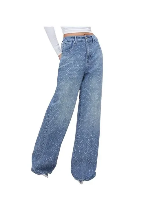 Lizette Collection High Waisted Jeans with Rhinestones 5 pockets size XL NEW NWT