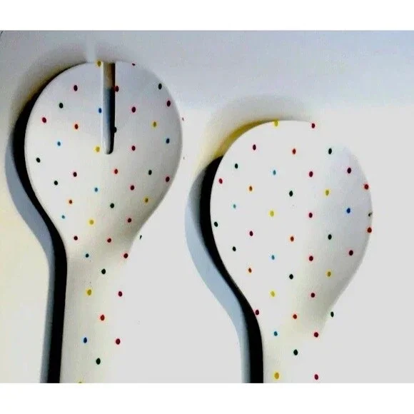 Polka Dot Retro Lightweight Melamine Serving Set Colorful, Mid-Century Style.