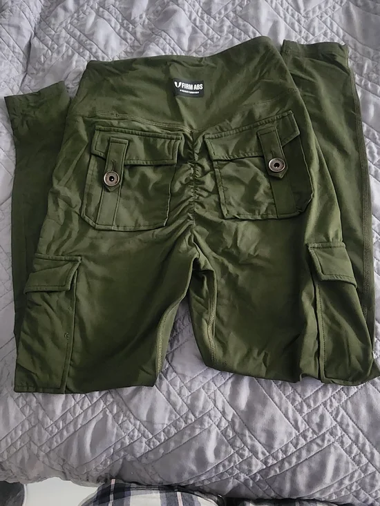 Olive Green Active Leggings with Logo