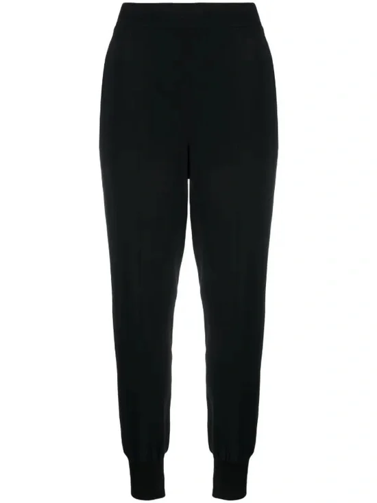 Stella McCartney Black Cropped Elastic-Waist jogger Pants