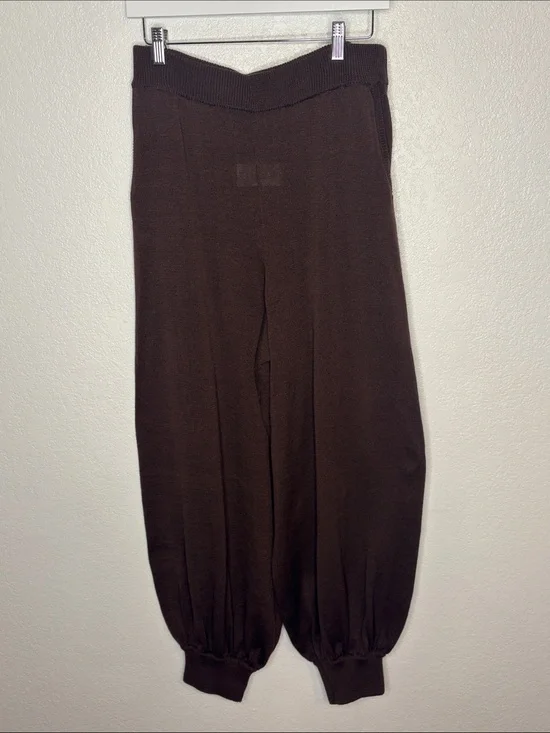 Free People Beach Chocolate Brown Beachy Knit Joggers  Size Large