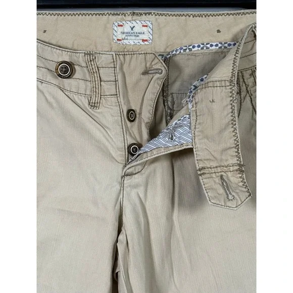 American Eagle Outfitters Cargo Pants Khaki Womens Size 10 Button Fly‎