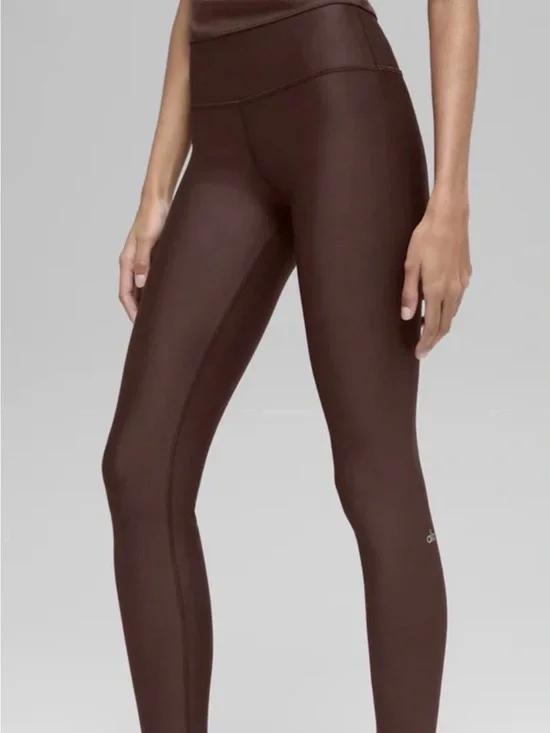 Alo Yoga Gloss Air Lift High Waist Leggings Brown Small Womens