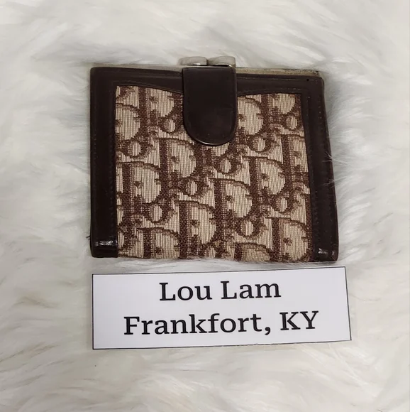 Christian Dior Vintage Trotter Wallet Brown With FLAWS INSIDE