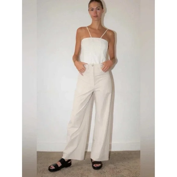 Aritzia Wilfred Free Ascendant Pants Light Birch Cream Women 2 Wide Leg