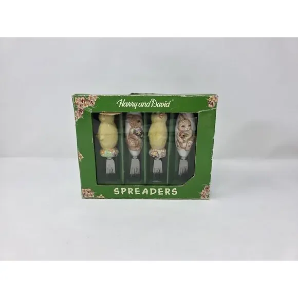 Harry & David Easter-Themed Cheese Knives Set of 4