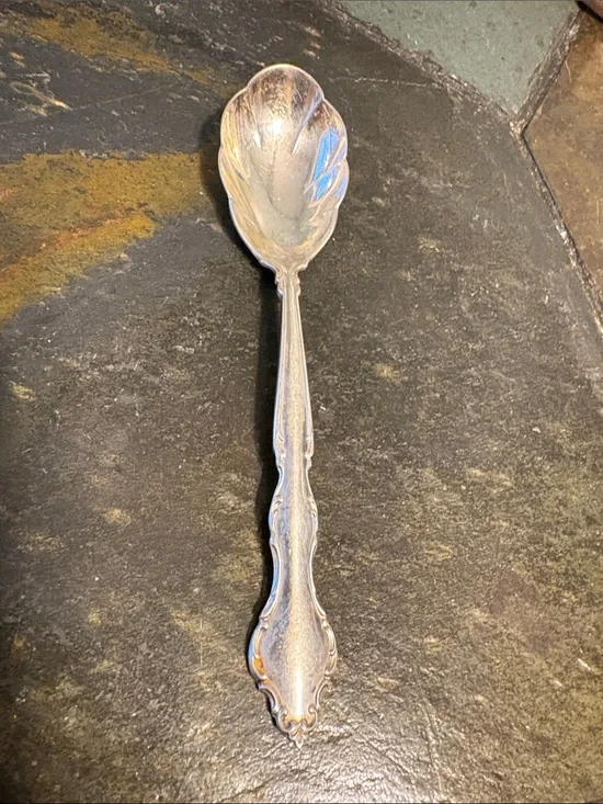 Classic Silver-Tone Decorative Serving Spoon - International Deep Silver