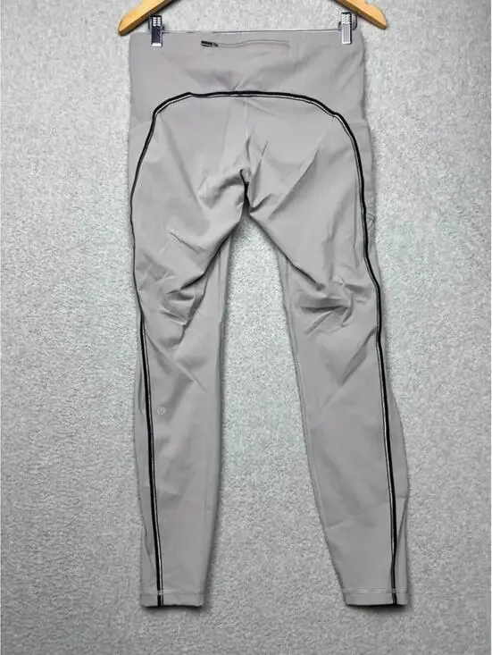Lululemon Speed Up Tight Metallic Dark Chrome Reflective Run Leggings EUC 10