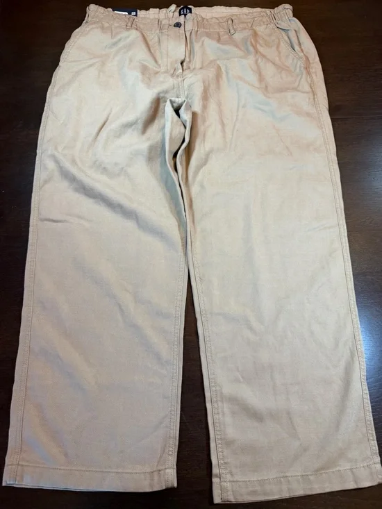 NWT Gap Cream Twill Wide Leg Pull On Pants Women's XXL Quiet Luxury