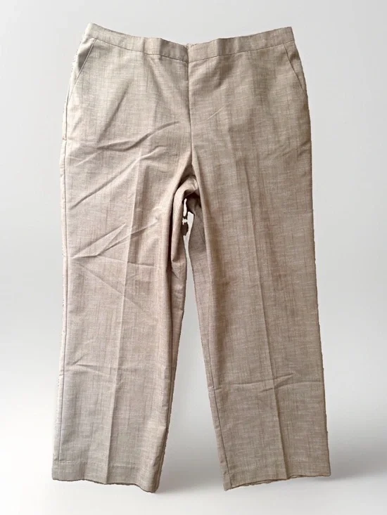 Alfred Dunner Womens Pants Size 18 Pull On Tan Elastic Waist Dress