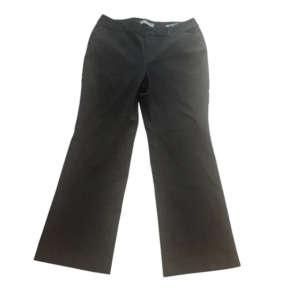 Eddie Bauer Women's Size 14S Short Curvy Fit‎ Black Trouser Wide Leg Stretch