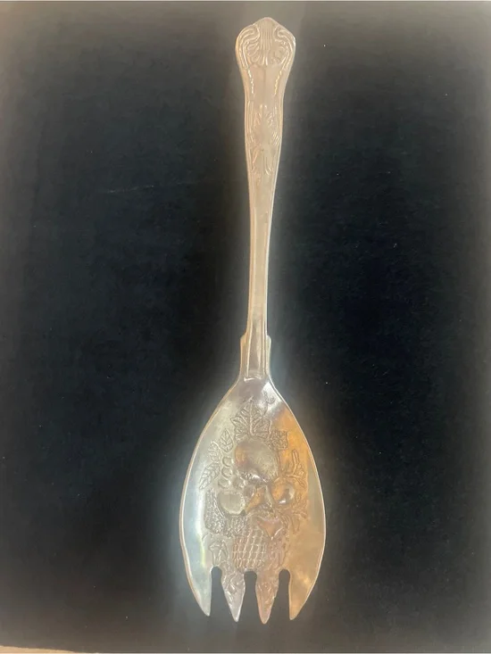 Vintage Silver-Tone Decorative Fruit Server Spoon - Home Dining