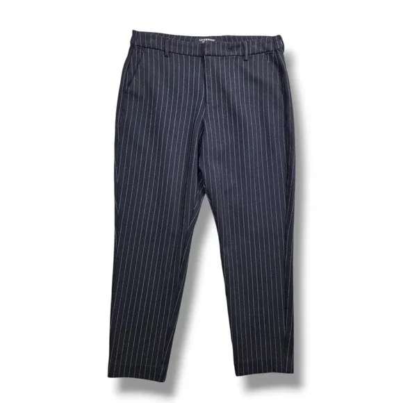 Liverpool Kelsey Knit Trouser Womens 14 Super Stretch Ponte Ankle Black Striped