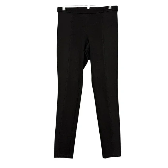 Alice + Olivia Leggings Womens 4 Black Ponte Front Seam Back Zip Slim Pants