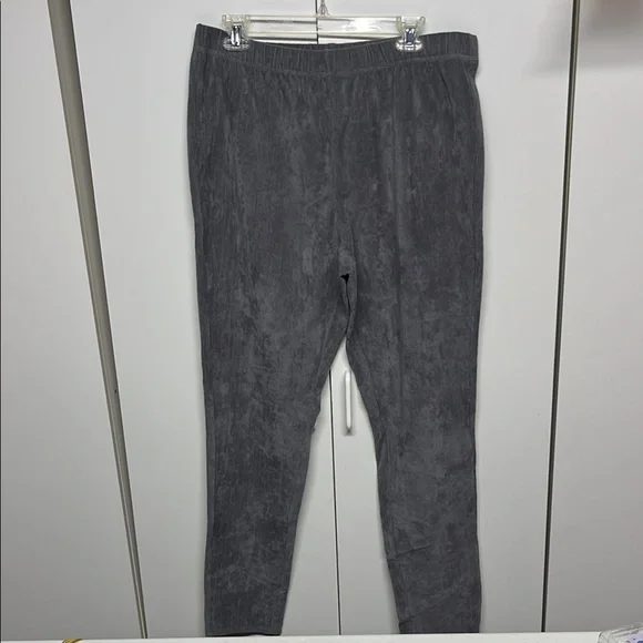 Coldwater Creek Gray Faux Suede Leggings Women’s Size Large Pull On Stretch