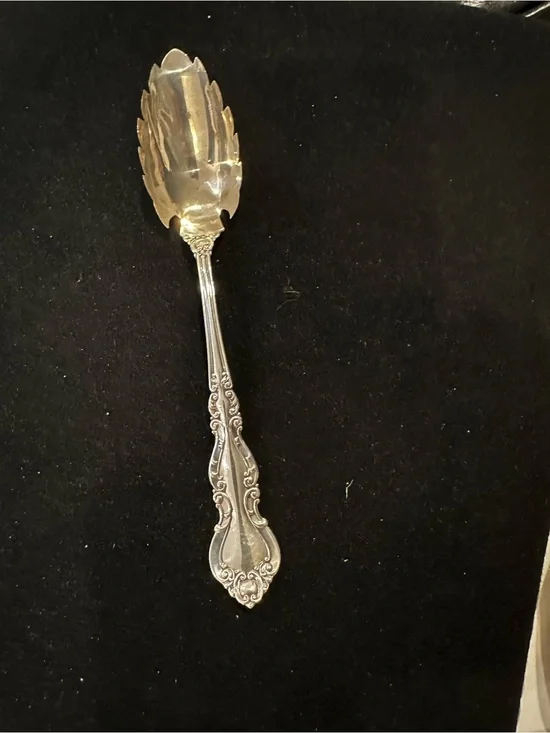 Rare & Elegant Antique SIMPSON HALL & MILLER 925 Sterling Silver Serving Spoon