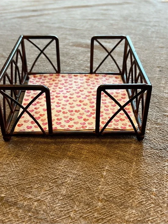Metal Napkin holder for table; Used