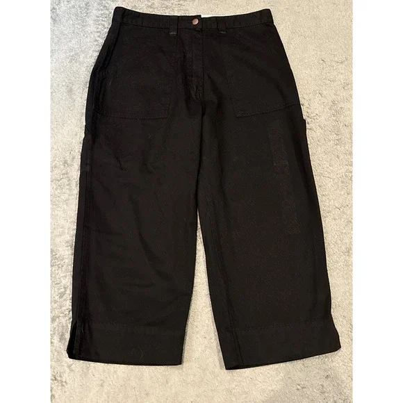 Bill Blass Jeans Womens Black Soft Touch Capri Pants Size 12 High Rise Cropped