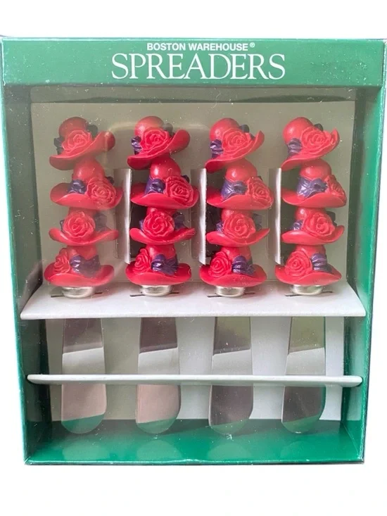 Red Hat Society Ladies Boston Warehouse Spreaders Vintage 1999 Appetizers NEW