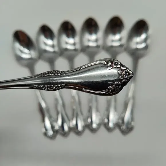 7X Tsp Oneida Wm Rogers Mansfield Amadeus Teaspoons Stainless Steel