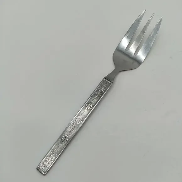 Serving Fork National Silver KASHMIR Stainless NASCO Silverware Flatware Korea