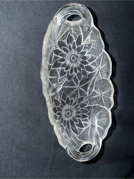 Vintage 1930s Lilly Pons Relish Dish- Indiana Glass