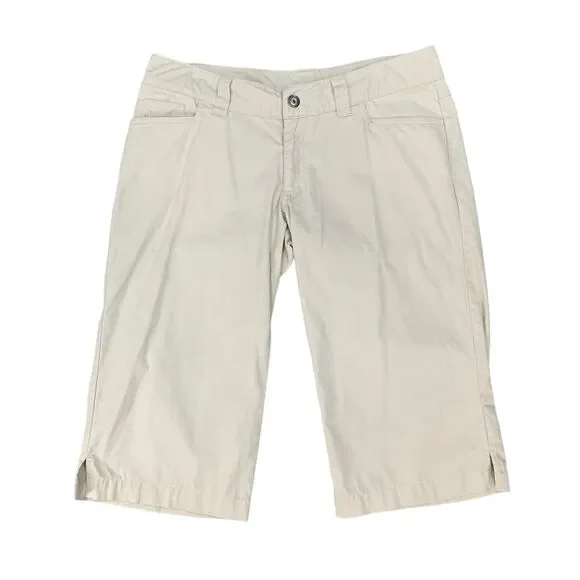Patagonia Organic Cotton Capri Womens 8 Beige Pockets Outdoor Zip Fly Khakis